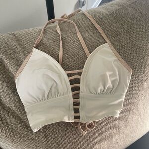 Elegant white Strappy Bikini Top